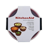 KitchenAid Prep Bowls with Lids, 4 Pieces, Empire Red, Sleeved