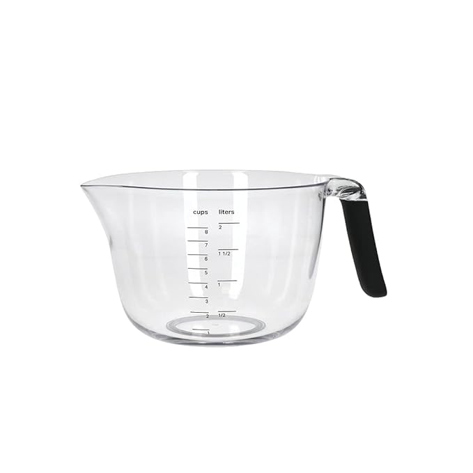 KitchenAid Mixing and Measuring Bowl with Handle, 2 L, Black, Labelled