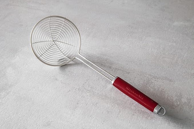KitchenAid Stainless Steel Spider Strainer, Empire Red, 37 cm, Carded