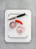 KitchenAid Classic Polypropylene Non-slip Chopping Board with Perimeter Trench, 20 x 25 cm, Labelled