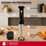 KitchenAid Go Cordless Hand Blender– Black Matte (With Rechargeable Battery)