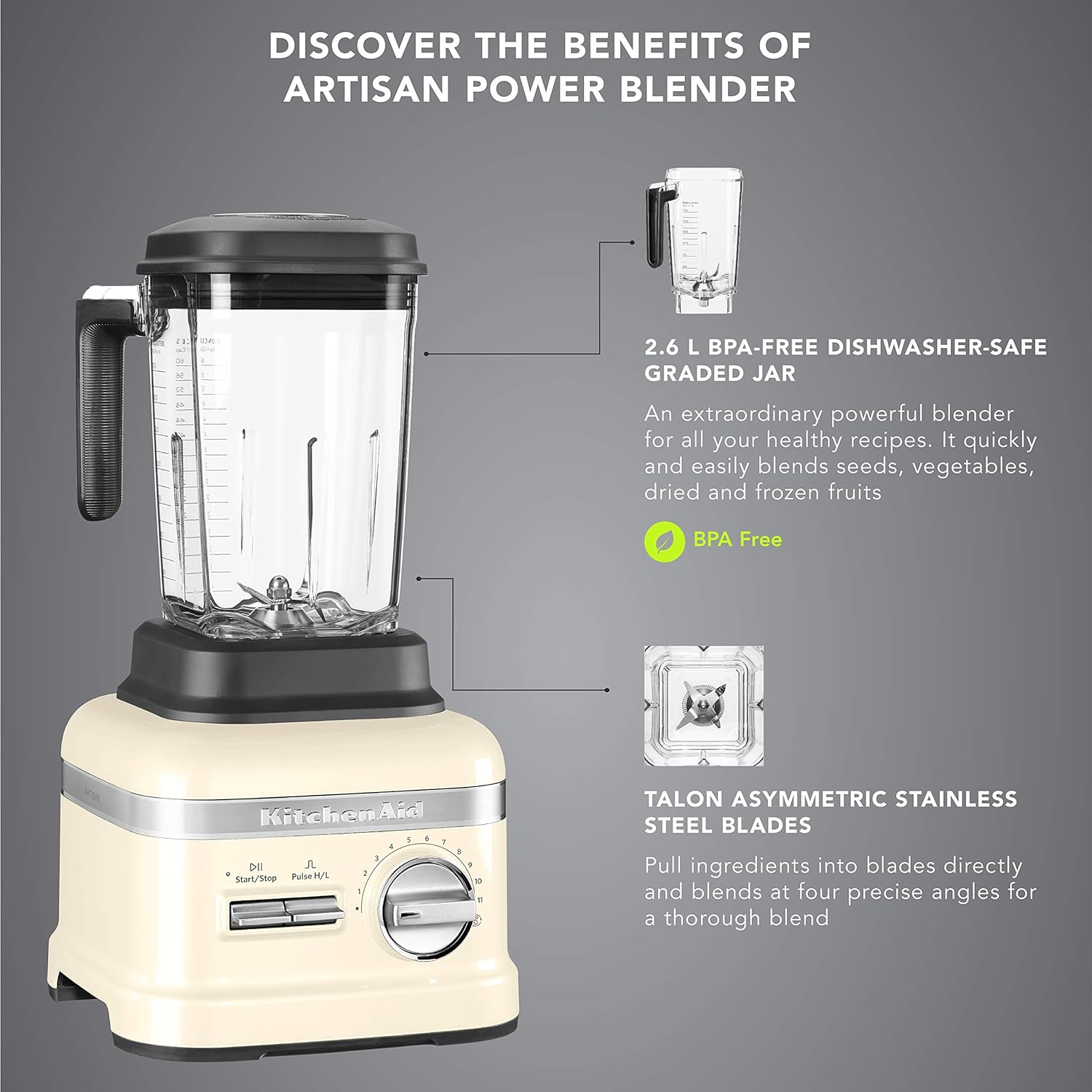 1.7L Artisan Power Blender - Almond Cream