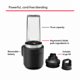 KitchenAid Go Cordless Personal Blender– Black Matte (With Rechargeable Battery)