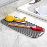 Slim Dish Drying Mat for Kitchen Counter, Grey
