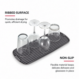 Slim Dish Drying Mat for Kitchen Counter, Grey