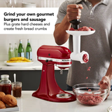 Food Grinder Attachment for Stand Mixers – White